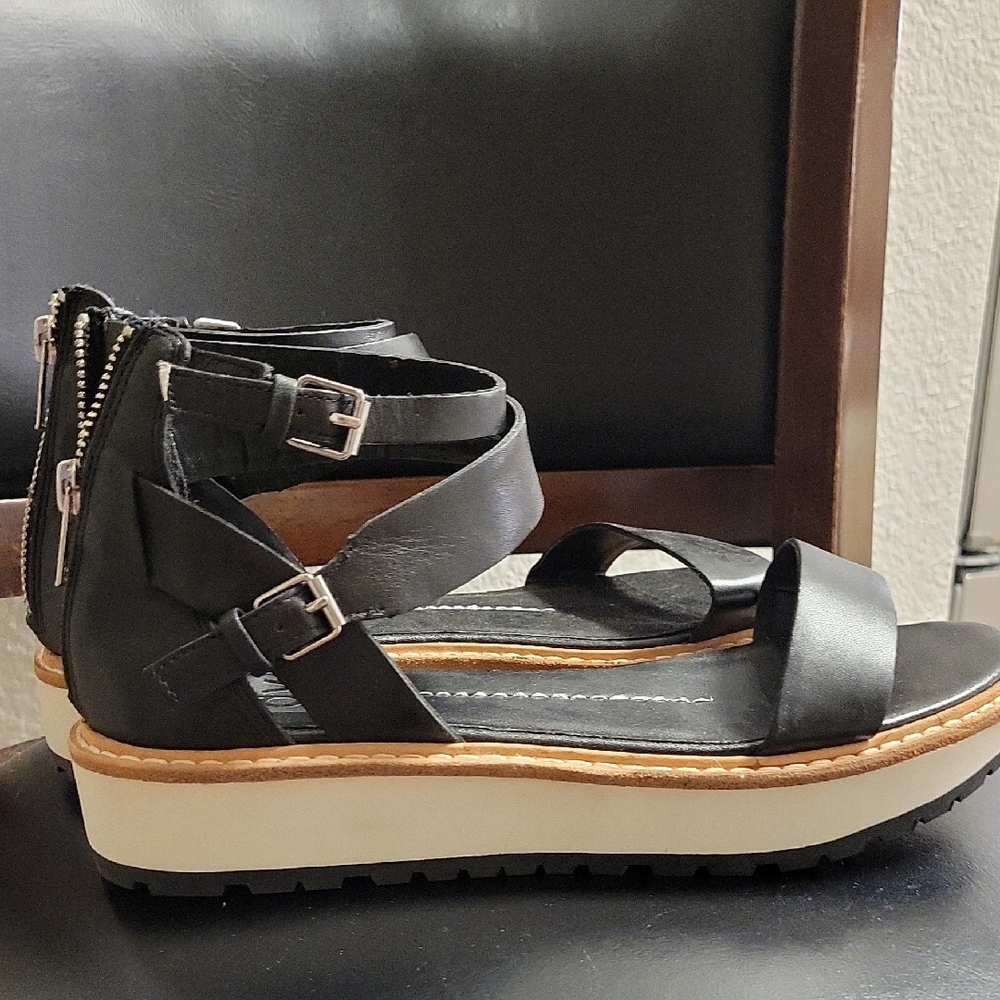 Black Platform Sandals With Adjustable Straps - image 1
